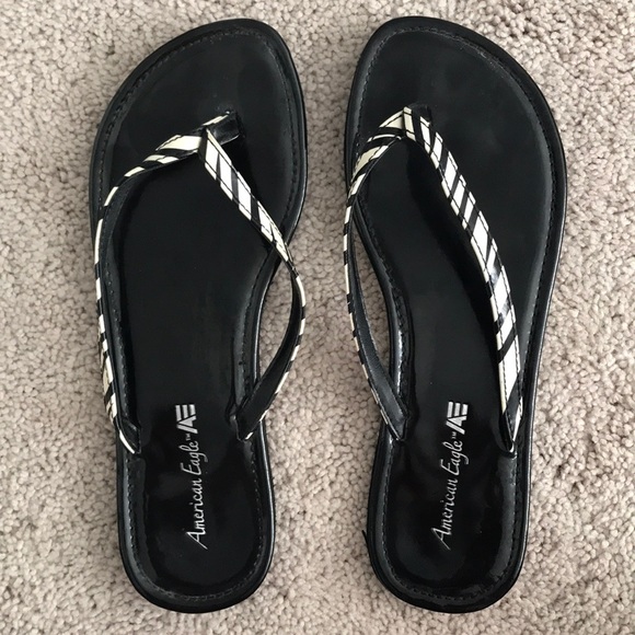 zebra flip flops